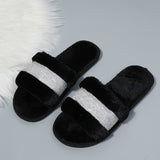 Women's Fashion Personality Warm Color Fur Slippers