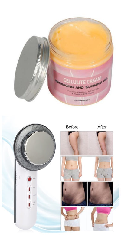 Ultrasonic Massager with EMS XIR LED + Slimming Cream